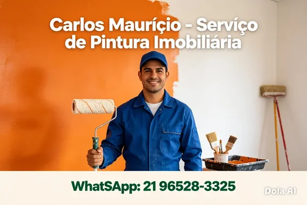 Serviço de pintura imobiliária com profissional realizando pintura em apartamento no Recreio dos Bandeirantes, Rio de Janeiro