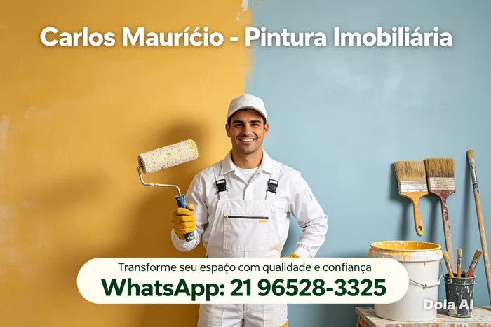 Serviço de pintura imobiliária com profissional realizando pintura em apartamento em Vila Isabel, Rio de Janeiro
